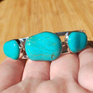 Jay King DTR mine finds Turquoise cuff bracelet 925 Sterling Silver  Very beauti